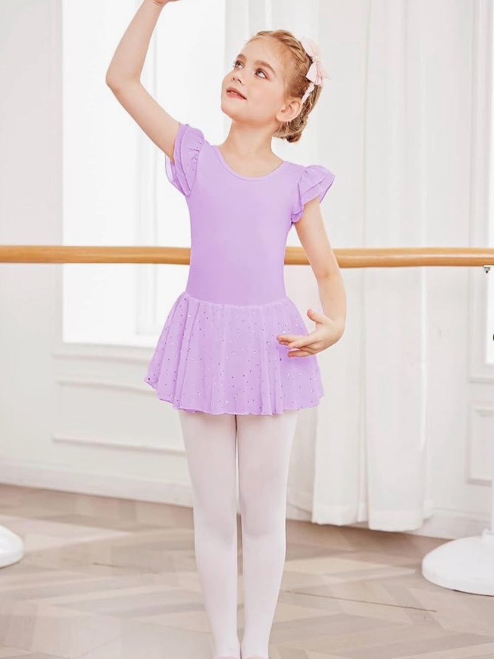 Girls' Lilac Dance Leotard with Sparkle Skirt